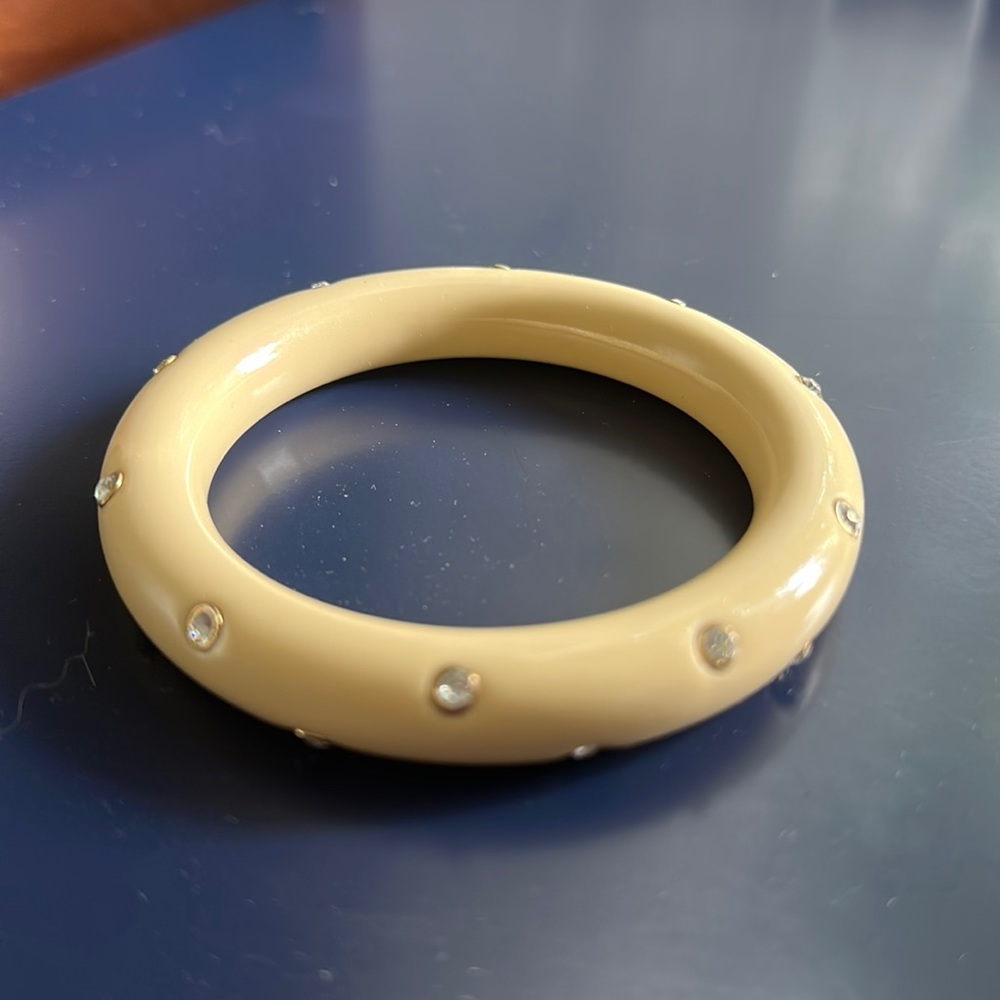 J.Crew Factory Resin and Rhinestone Bangle
